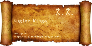 Kugler Kinga névjegykártya